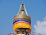 
The umbrella at the very top of the Boudhanath Stupa near Kathmandu symbolizes the ladder to nirvana
